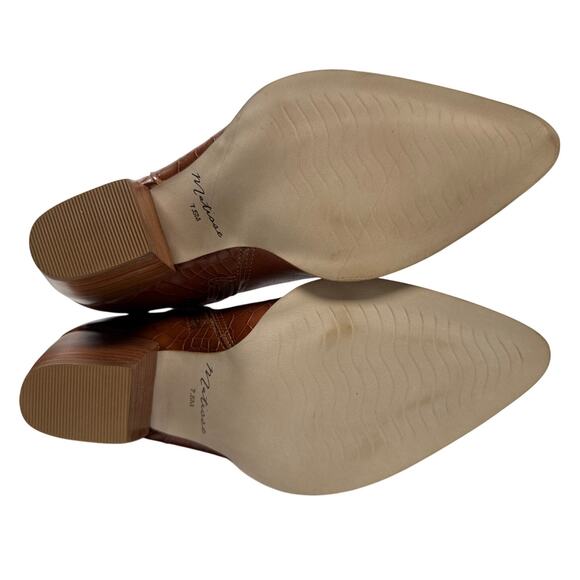 Matisse Bruna Tall Boots Womens 7.5 M Leather Tobacco Crocodile Texture Zipper - Picture 8 of 12